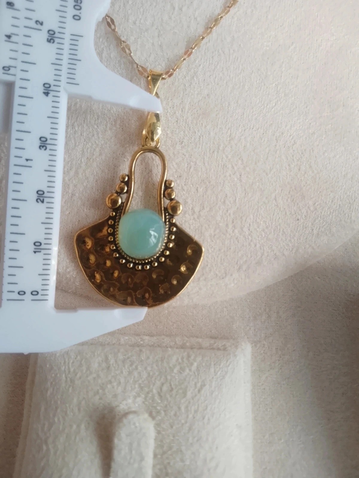 Hangende ketting met Aqua calcedonie steen – photo 3